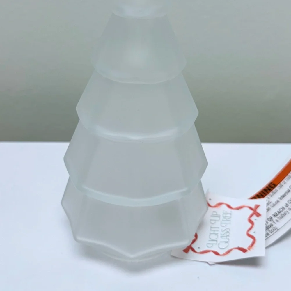 Glass LED Tree in Matte White from Target Bullseye Playground Holiday 2025, New!